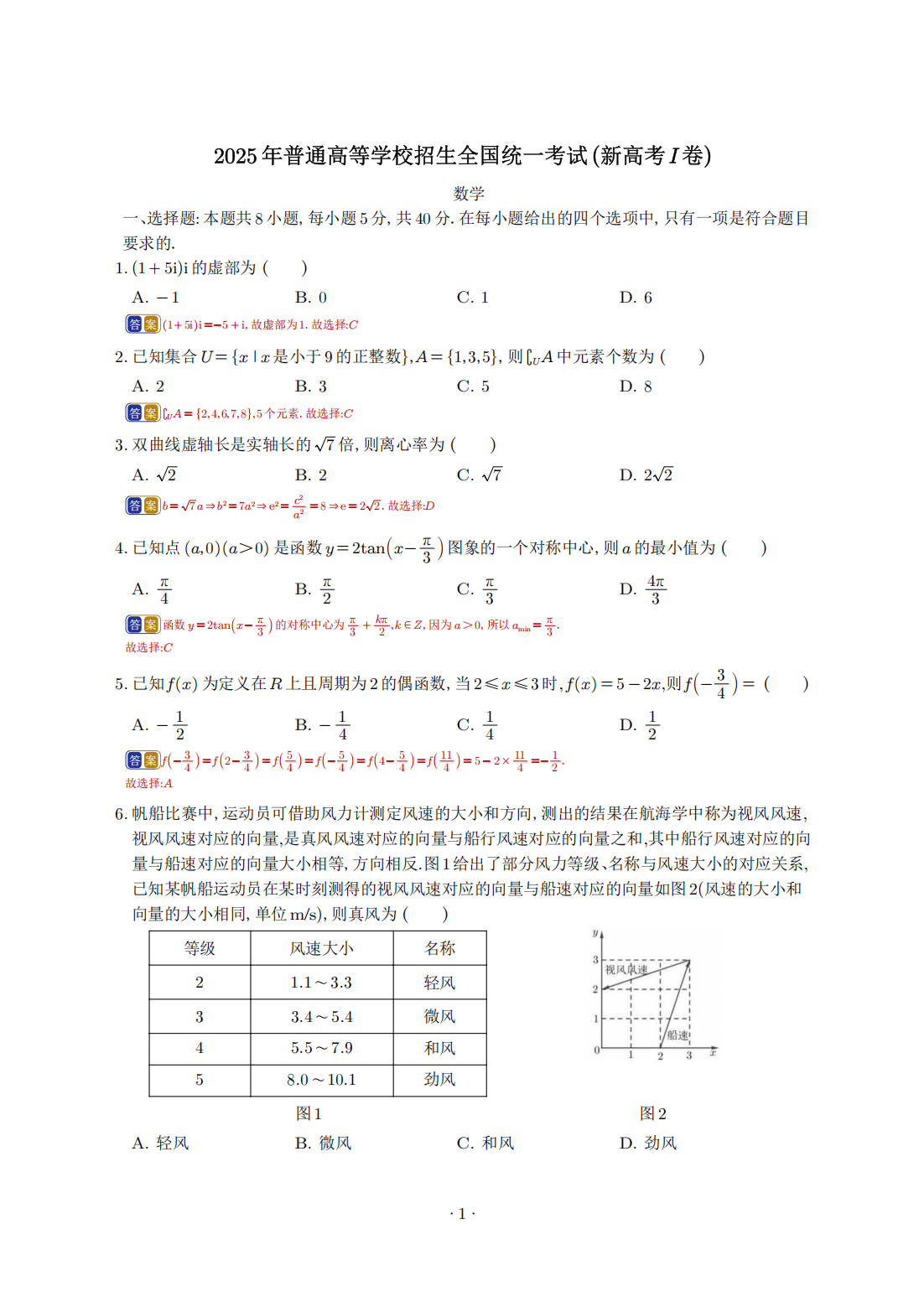 2025年山东高考数学真题试卷预览